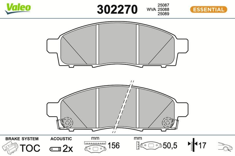 set placute frana,frana disc VALEO ESSENTIAL 302270