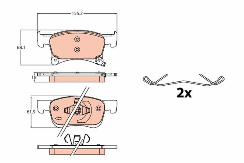 set placute frana,frana disc TRW GDB2091