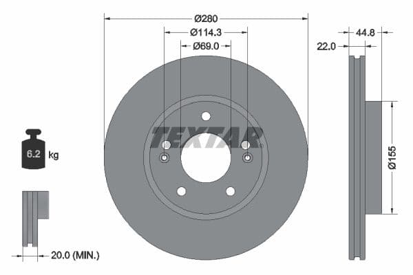 Disc frana TEXTAR PRO 92314703