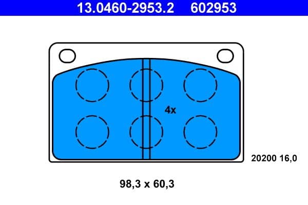 set placute frana,frana disc ATE 13.0460-2953.2