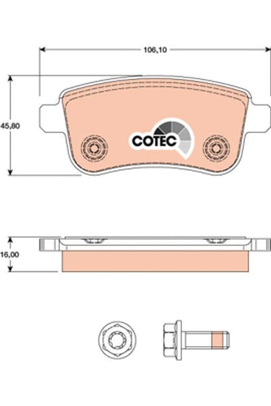 set placute frana,frana disc TRW COTEC GDB1791