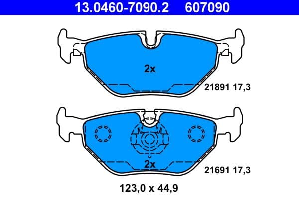 set placute frana,frana disc ATE 13.0460-7090.2