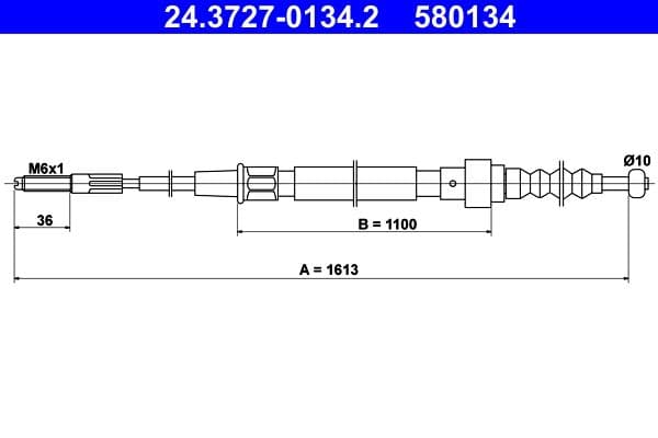 Cablu, frana de parcare ATE 24.3727-0134.2