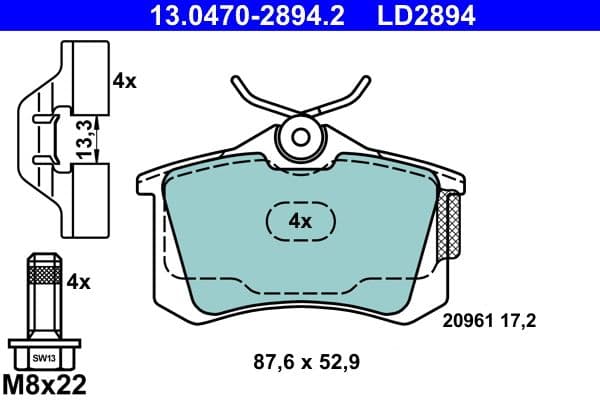 set placute frana,frana disc ATE Ceramic 13.0470-2894.2