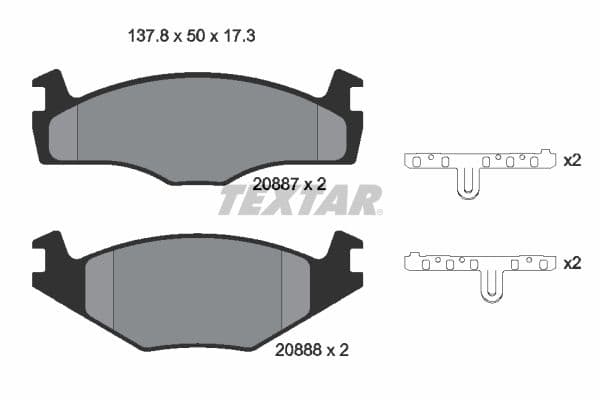 set placute frana,frana disc TEXTAR 2088708