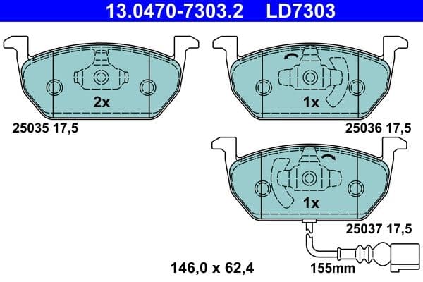 set placute frana,frana disc ATE Ceramic 13.0470-7303.2