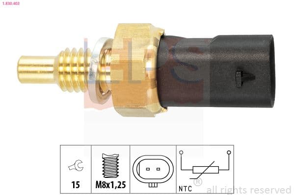senzor,temperatura lichid de racire EPS Made in Italy - OE Equivalent 1.830.403