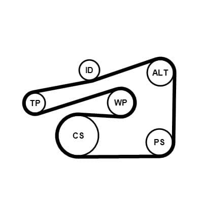 Set curea transmisie cu caneluri CONTINENTAL CTAM 6PK1733K4
