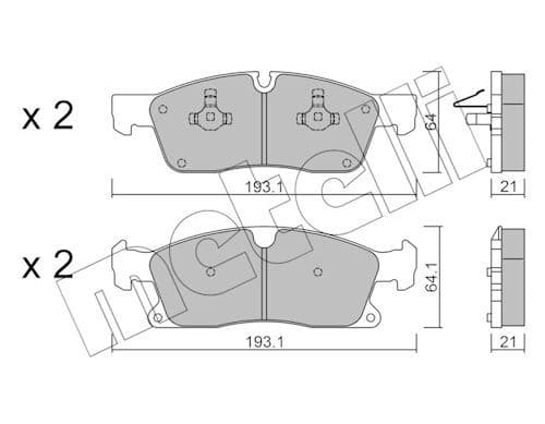 set placute frana,frana disc METELLI 22-0927-4