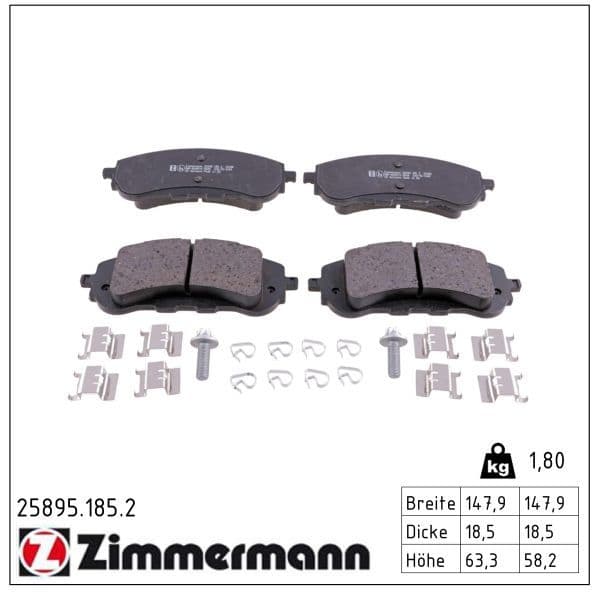 set placute frana,frana disc ZIMMERMANN 25895.185.2