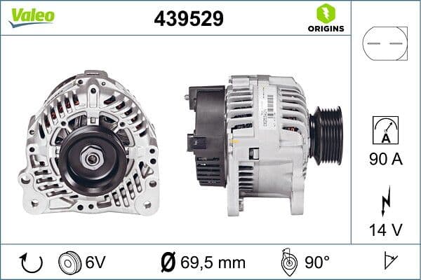 Generator / Alternator VALEO ORIGINS NEW OE TECHNOLOGY 439529