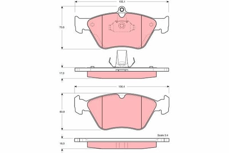 set placute frana,frana disc TRW GDB1166