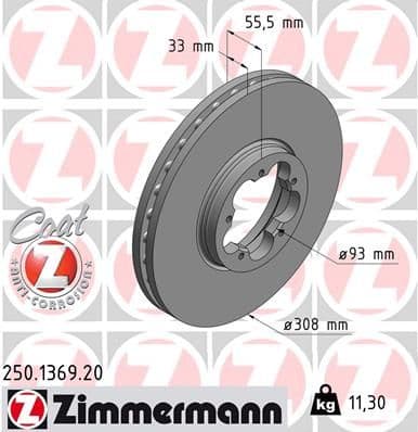 Disc frana ZIMMERMANN COAT Z 250.1369.20