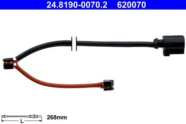senzor de avertizare,uzura placute de frana ATE 24.8190-0070.2