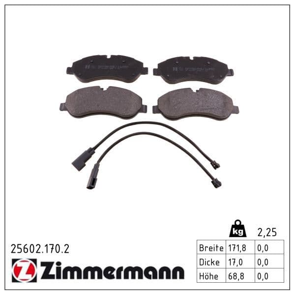 set placute frana,frana disc ZIMMERMANN 25602.170.2