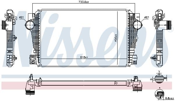 Intercooler, compresor NISSENS 96258