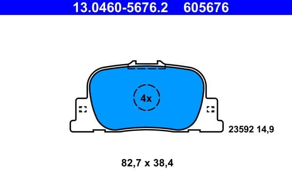 set placute frana,frana disc ATE 13.0460-5676.2