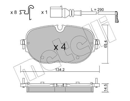 set placute frana,frana disc METELLI 22-1318-0