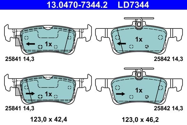 set placute frana,frana disc ATE Ceramic 13.0470-7344.2