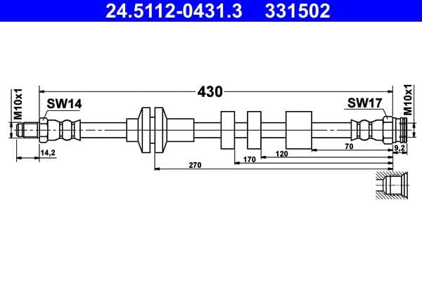 Furtun frana ATE 24.5112-0431.3