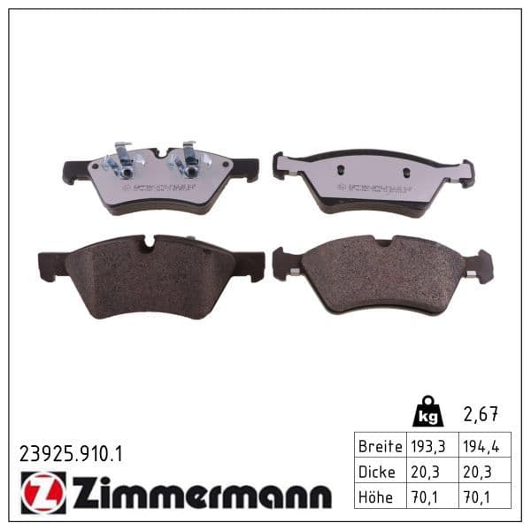 set placute frana,frana disc ZIMMERMANN rd:z 23925.910.1