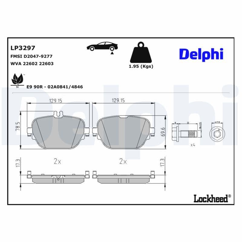 set placute frana,frana disc DELPHI LP3297