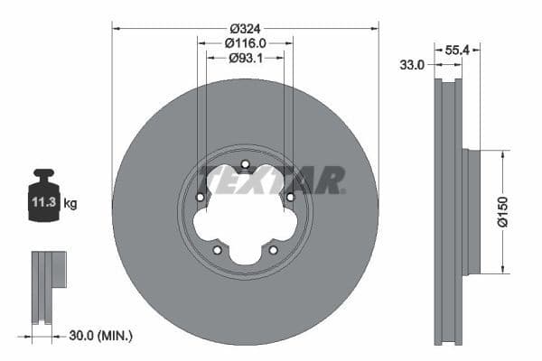 Disc frana TEXTAR PRO 92347103