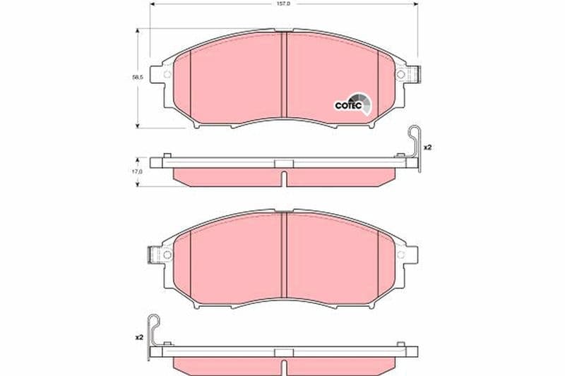 set placute frana,frana disc TRW COTEC GDB3392