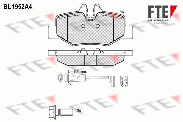 set placute frana,frana disc FTE 9010538