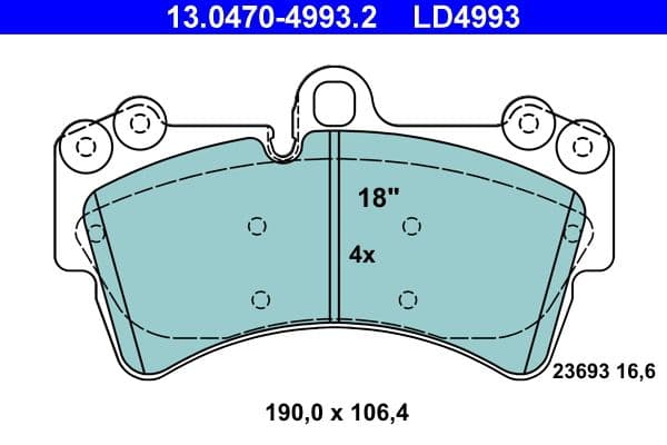 set placute frana,frana disc ATE Ceramic 13.0470-4993.2