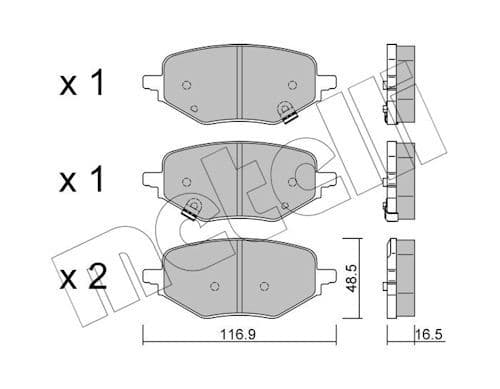 set placute frana,frana disc METELLI 22-1394-1