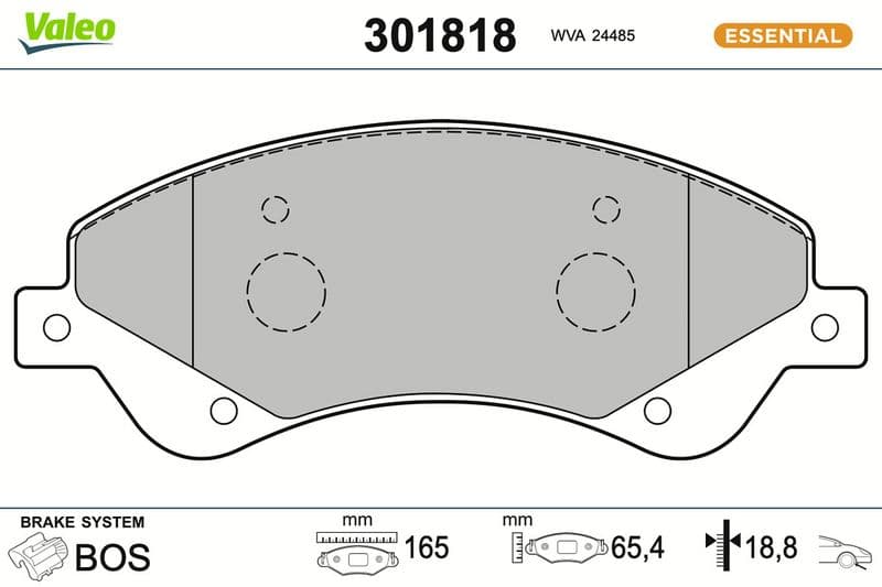 set placute frana,frana disc VALEO ESSENTIAL 301818