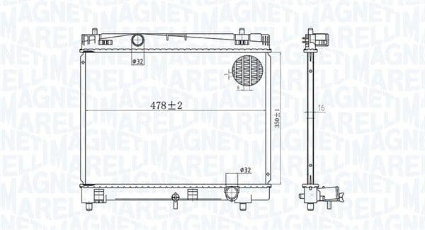 Radiator, racire motor MAGNETI MARELLI 350213167600