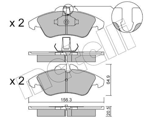 set placute frana,frana disc METELLI 22-0256-1