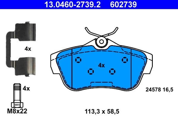 set placute frana,frana disc ATE 13.0460-2739.2
