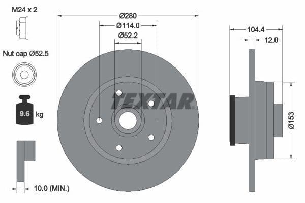 Disc frana TEXTAR PRO 92268903