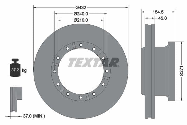 Disc frana TEXTAR 93253000