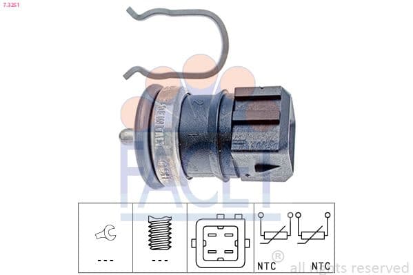 senzor,temperatura lichid de racire FACET Made in Italy - OE Equivalent 7.3251