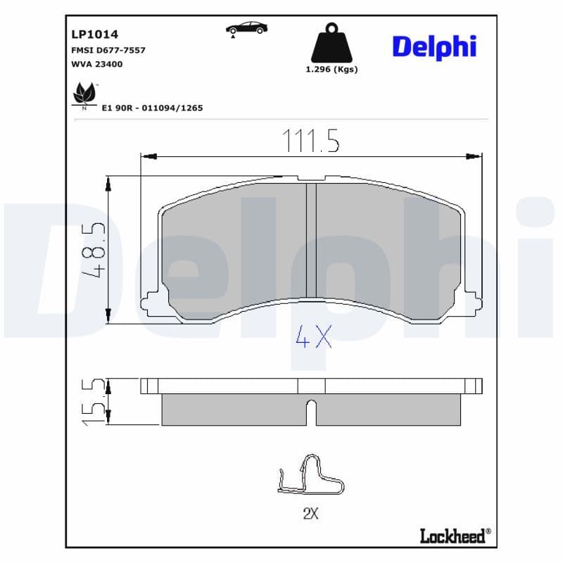 set placute frana,frana disc DELPHI LP1014