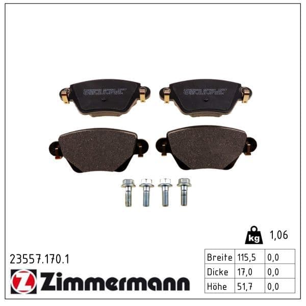 set placute frana,frana disc ZIMMERMANN 23557.170.1