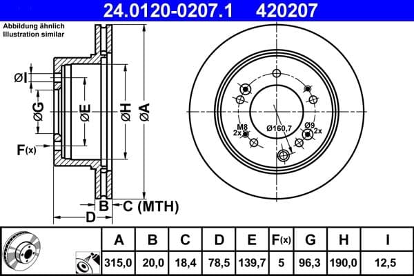 Disc frana ATE 24.0120-0207.1