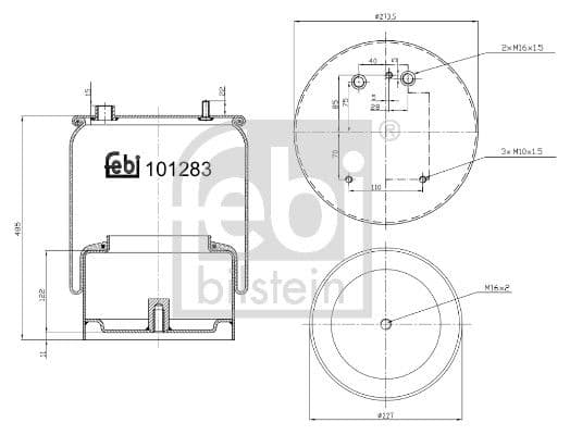 Burduf, suspensie pneumatica FEBI BILSTEIN 101283