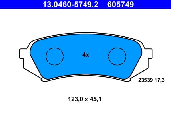 set placute frana,frana disc ATE 13.0460-5749.2