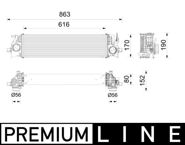 Intercooler, compresor MAHLE BEHR *** PREMIUM LINE *** CI 736 000P