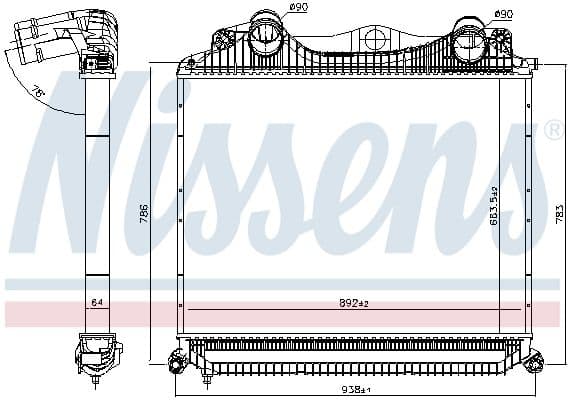 Intercooler, compresor NISSENS 97015