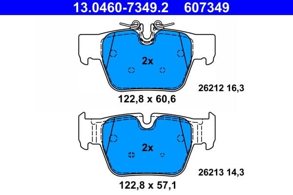 set placute frana,frana disc ATE 13.0460-7349.2