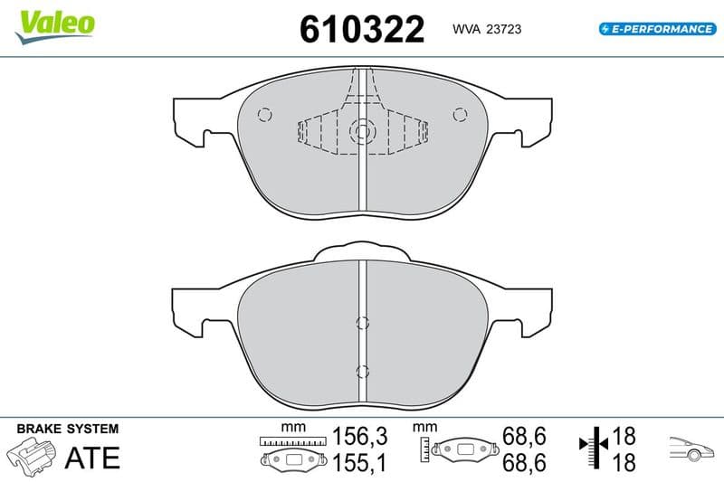 set placute frana,frana disc VALEO 610322