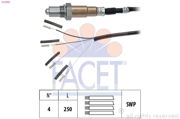 Sonda Lambda FACET Made in Italy - OE Equivalent 10.7007