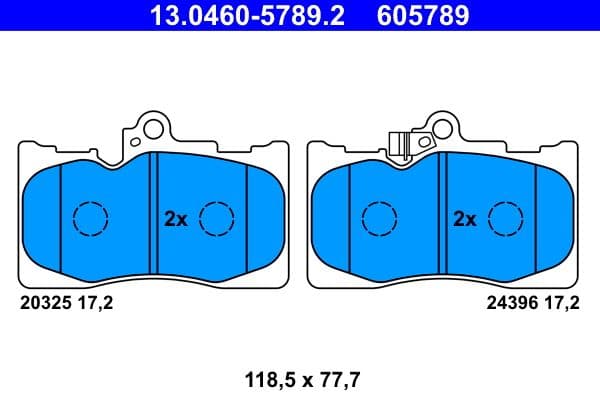 set placute frana,frana disc ATE 13.0460-5789.2