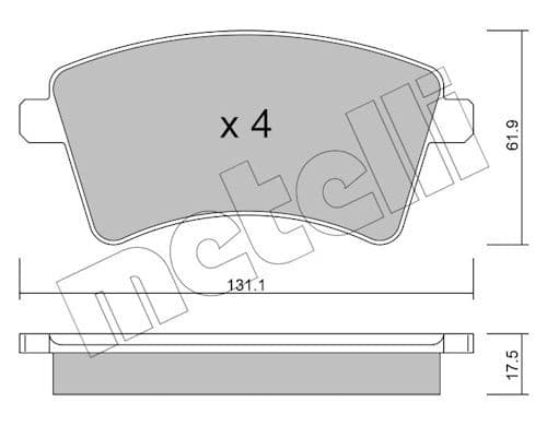 set placute frana,frana disc METELLI 22-0812-2
